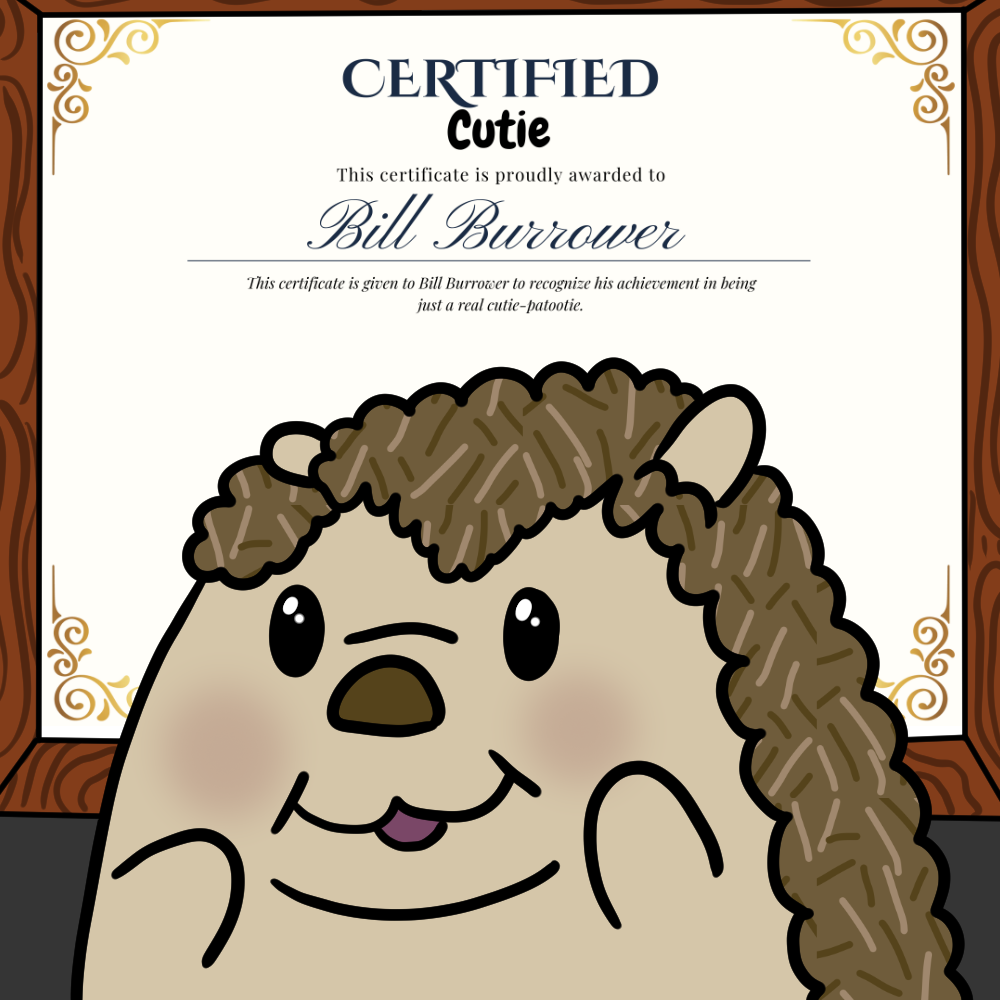 Bill gets a certificate for being a