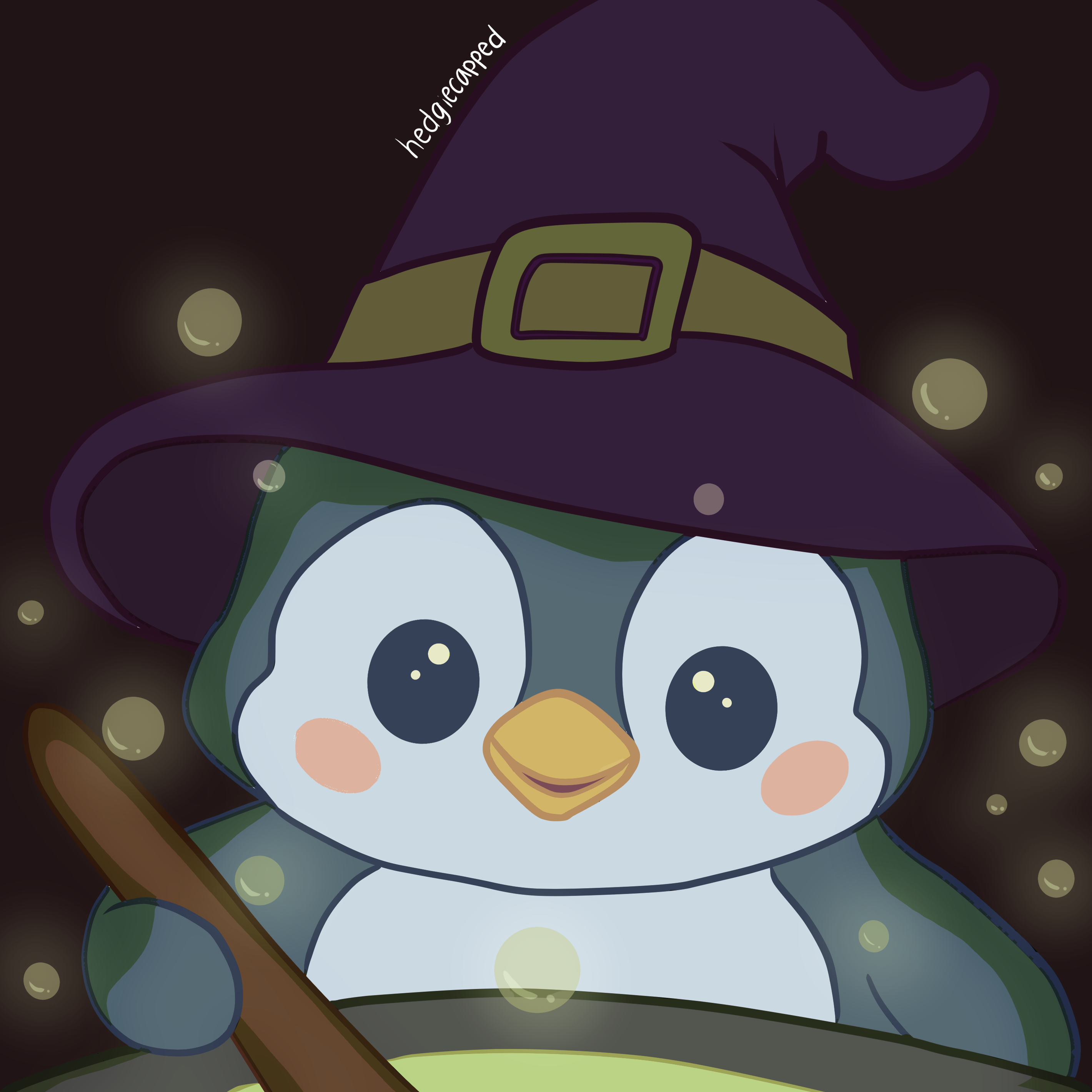 cute witchy penguin